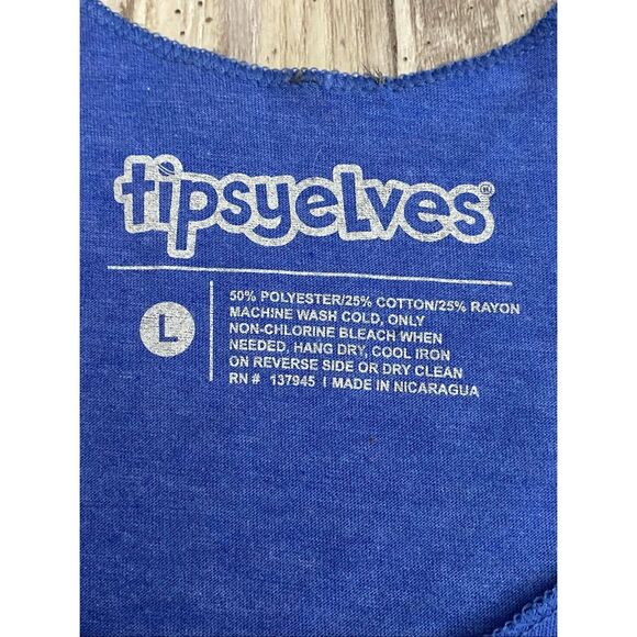 Hillary Clinton She Won’t Blow It Tank Tipsy Elves Blue Women’s Sz Large - Picture 3 of 4